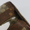 GUCCI GG Supreme Hand Bag PVC Beige Gold Auth YKZ987-10