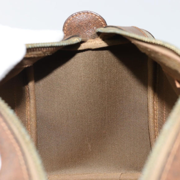 GUCCI GG Supreme Hand Bag PVC Beige Gold Auth YKZ987