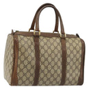 GUCCI GG Supreme Hand Bag PVC Beige Gold Auth YKZ987-1