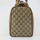 GUCCI GG Supreme Hand Bag PVC Beige Gold Auth YKZ987-3