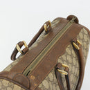 GUCCI GG Supreme Hand Bag PVC Beige Gold Auth YKZ987-6