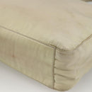 PRADA Hand Bag Nylon Beige Silver Auth YKZ988-14