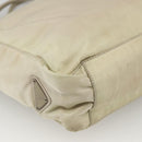 PRADA Hand Bag Nylon Beige Silver Auth YKZ988-15