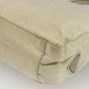 PRADA Hand Bag Nylon Beige Silver Auth YKZ988-16