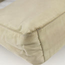 PRADA Hand Bag Nylon Beige Silver Auth YKZ988-17