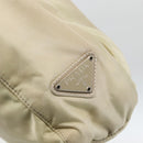 PRADA Hand Bag Nylon Beige Silver Auth YKZ988-18