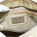 PRADA Hand Bag Nylon Beige Silver Auth YKZ988-10