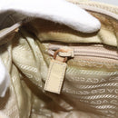 PRADA Hand Bag Nylon Beige Silver Auth YKZ988-21