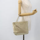 PRADA Hand Bag Nylon Beige Silver Auth YKZ988-24