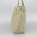 PRADA Hand Bag Nylon Beige Silver Auth YKZ988-4