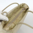 PRADA Hand Bag Nylon Beige Silver Auth YKZ988-6