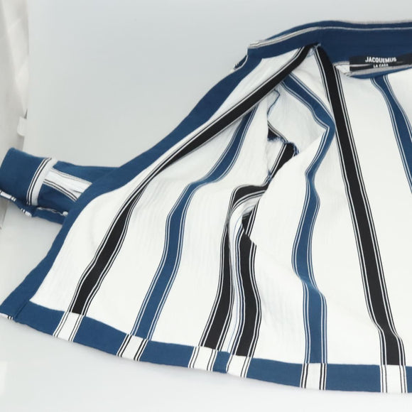 JACQUEMUS Long Sleeve Shirt Cotton Blue Auth ym006M