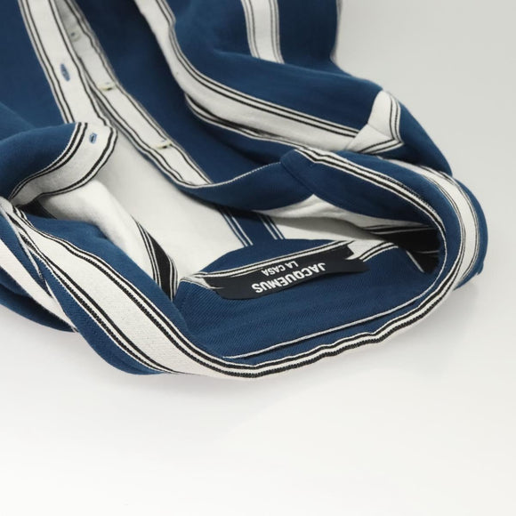 JACQUEMUS Long Sleeve Shirt Cotton Blue Auth ym006M