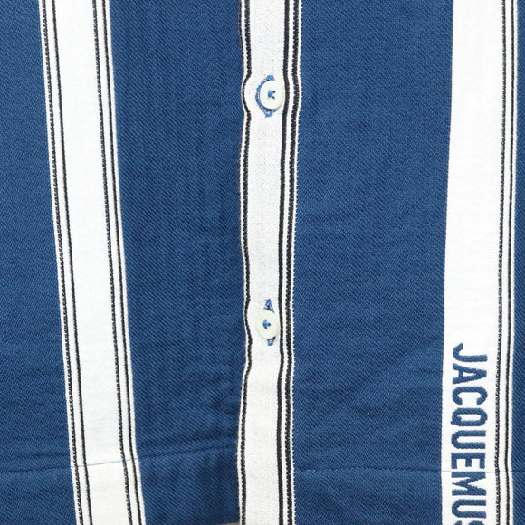 JACQUEMUS Long Sleeve Shirt Cotton Blue Auth ym006M