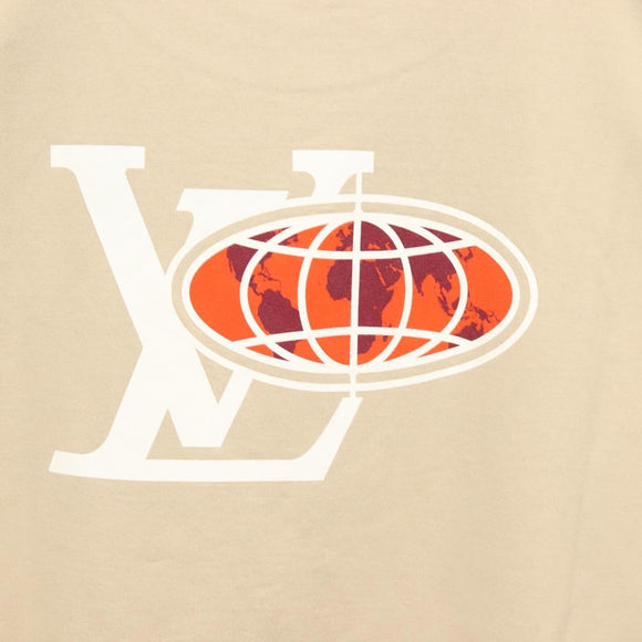 LOUIS VUITTON T Shirt Cotton Beige LV Auth ym008M