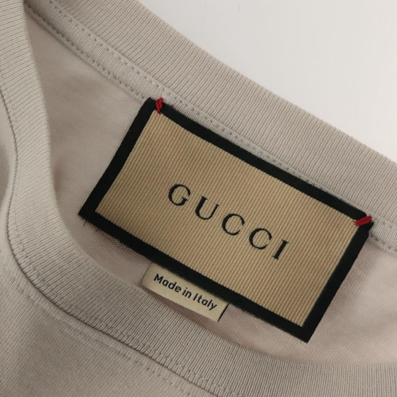 GUCCI T Shirt Cotton Light Gray Auth ym015M