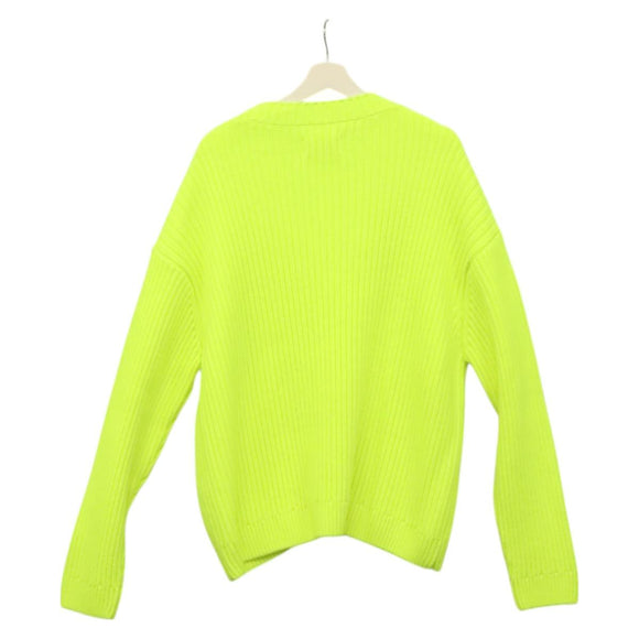 THAMES Long Sleeve Knitted Fabrics Acrylic Lime Green Auth ym018