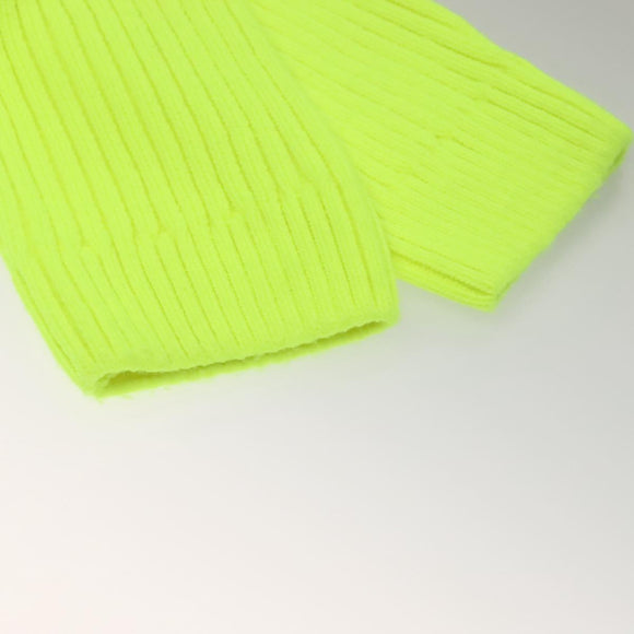 THAMES Long Sleeve Knitted Fabrics Acrylic Lime Green Auth ym018