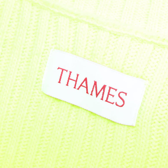 THAMES Long Sleeve Knitted Fabrics Acrylic Lime Green Auth ym018