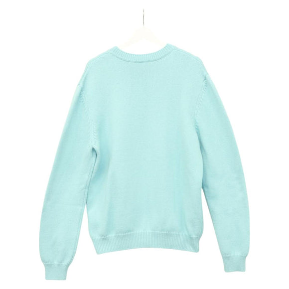 BALMAIN Long Sleeve Knitted Fabrics Wool Light Blue Auth ym021M