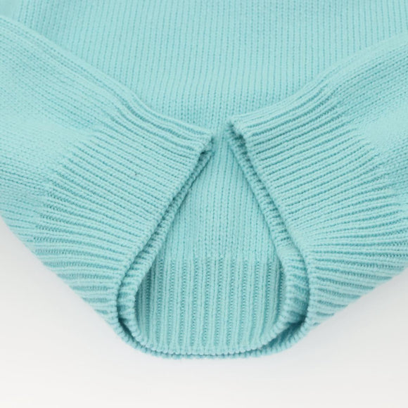 BALMAIN Long Sleeve Knitted Fabrics Wool Light Blue Auth ym021M