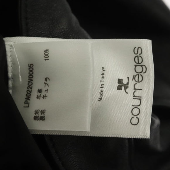 courrèges Hose Lammleder Schwarz Auth ym025M