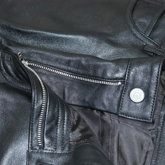 courrèges Pants Lamb Skin Black Auth ym025M