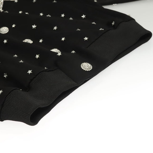 BALMAIN Bomber Jacket Rayon Black Auth ym026M