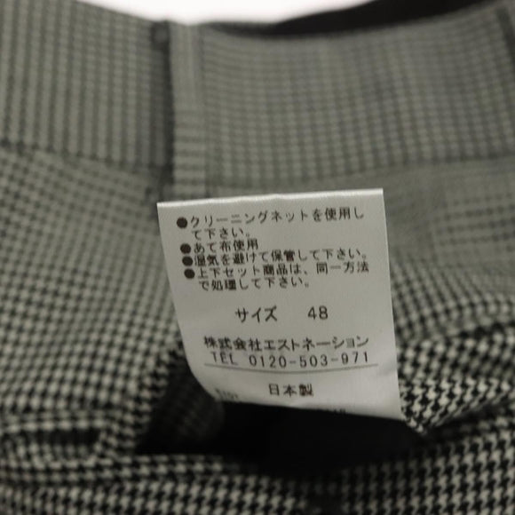 ESTNATION Double Breasted Jacket And Slacks Set Cotton Houndstooth Auth ym030M
