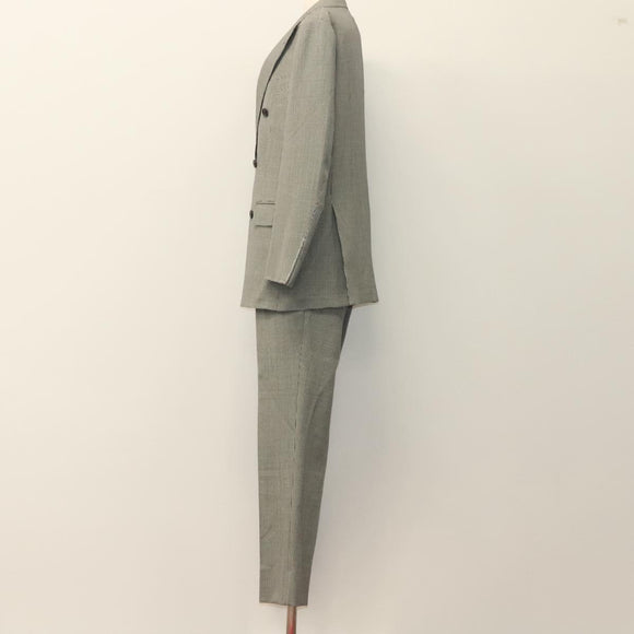 ESTNATION Double Breasted Jacket And Slacks Set Cotton Houndstooth Auth ym030M
