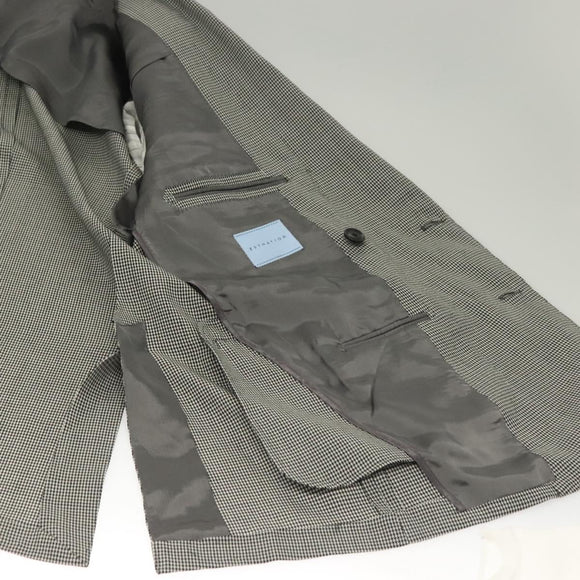 ESTNATION Double Breasted Jacket And Slacks Set Cotton Houndstooth Auth ym030M