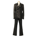 AMIRI Zweireiher Jacke und Hose Set Jacke Pailletten Schwarz Auth ym031M-1