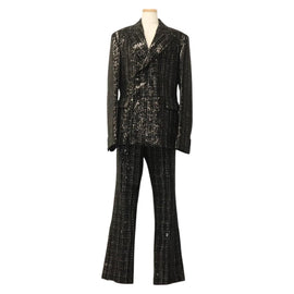 AMIRI Double Breasted Jacket And Pants set Jacket Sequin Black Auth ym031M