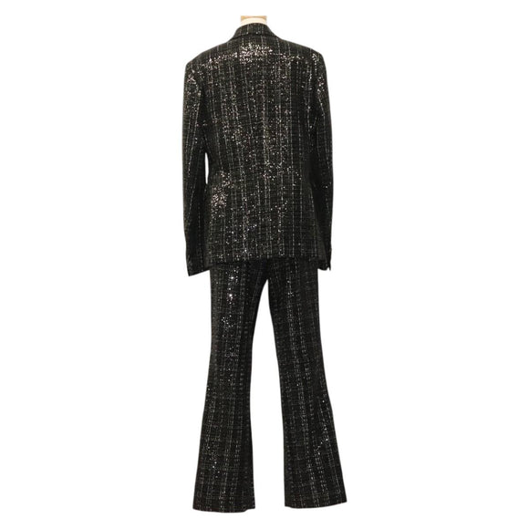AMIRI Zweireiher Jacke und Hose Set Jacke Pailletten Schwarz Auth ym031M