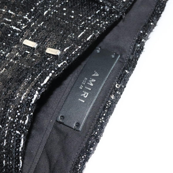 AMIRI Zweireiher Jacke und Hose Set Jacke Pailletten Schwarz Auth ym031M