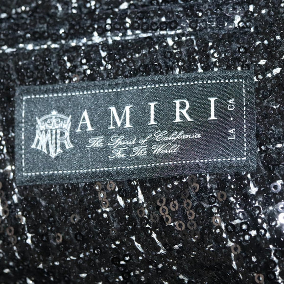 AMIRI Zweireiher Jacke und Hose Set Jacke Pailletten Schwarz Auth ym031M