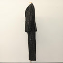 AMIRI Zweireiher Jacke und Hose Set Jacke Pailletten Schwarz Auth ym031M-3