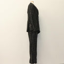 AMIRI Zweireiher Jacke und Hose Set Jacke Pailletten Schwarz Auth ym031M-4