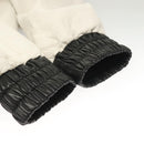 CELINE Leather jacket Jacket Lamb Skin White Black Auth ym037SAM-3