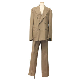 TAGLIATORE Double Breasted Jacket And Slacks Set Wool Beige Auth ym040M