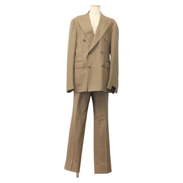 TAGLIATORE Double Breasted Jacket And Slacks Set Wool Beige Auth ym040M