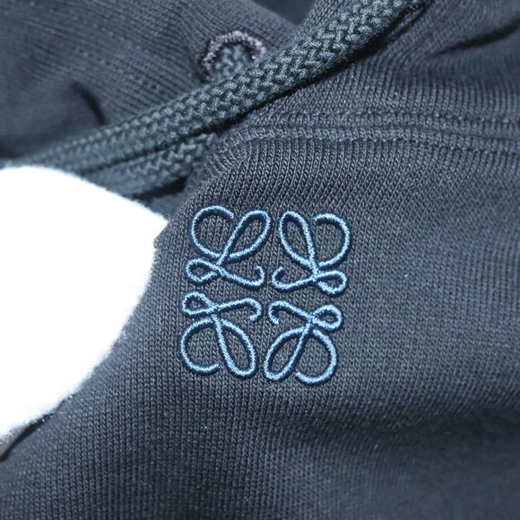 LOEWE Anagram Long Sleeve Pullover Hoodie Cotton Black Auth ym042M