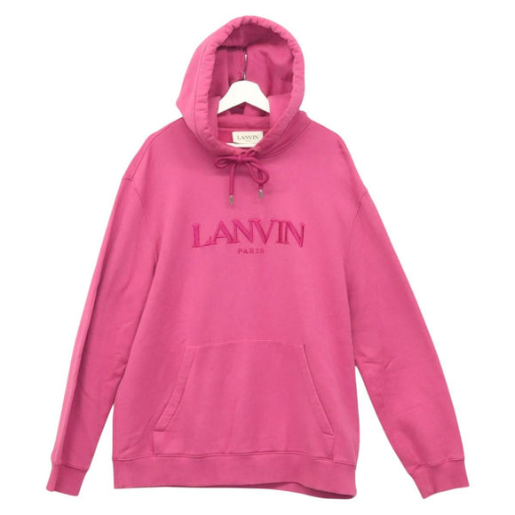 LANVIN Long Sleeve Pullover Hoodie Cotton Pink Auth ym043M