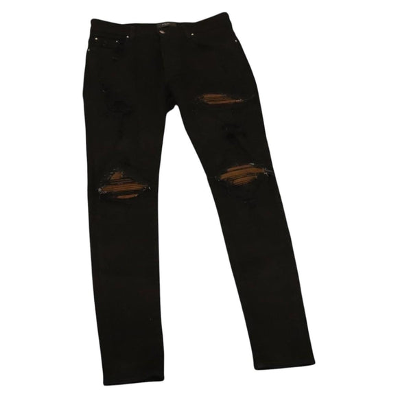 AMIRI Damaged Skinny Broek Katoen Zwart Auth ym047M