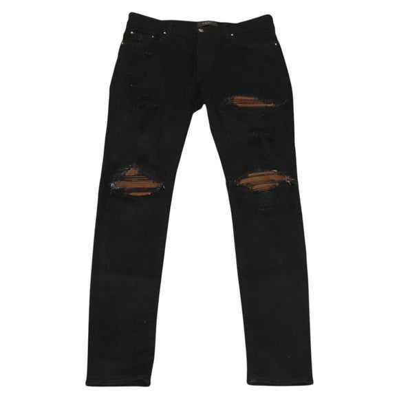 AMIRI Damaged Skinny Pants Cotton Black Auth ym047M