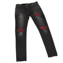 AMIRI Damaged Skinny Hose Baumwolle Schwarz Auth ym048M-1
