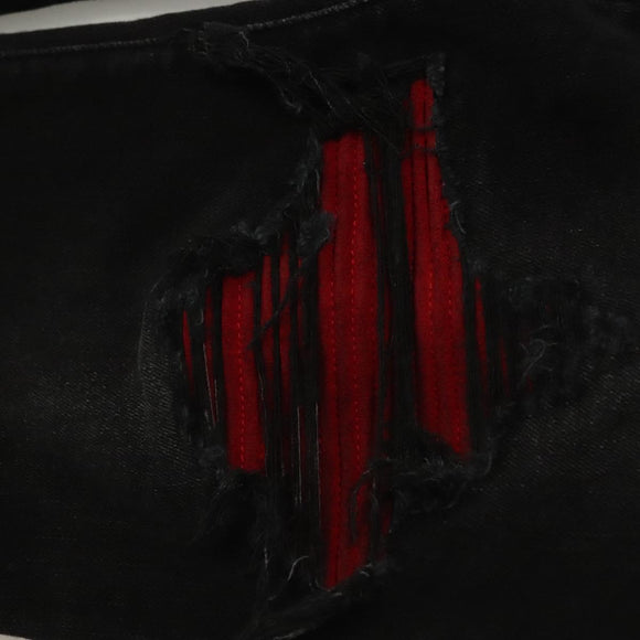 AMIRI Damaged Skinny Pants Cotton Black Auth ym048M