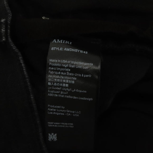 AMIRI Damaged Skinny Hose Baumwolle Schwarz Auth ym048M