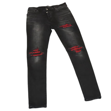 AMIRI Damaged Skinny Pants Cotton Black Auth ym048M