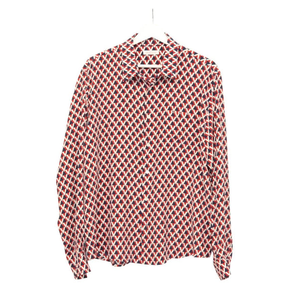 VALENTINO Long  Sleeved Silk Red Navy Auth ym053M